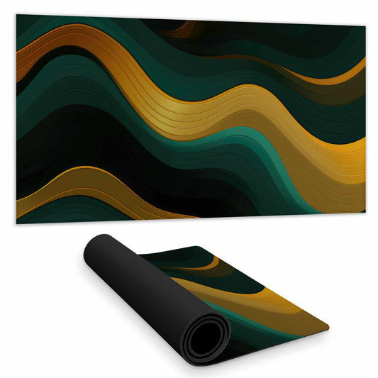 Golden Harmony Desk Mat - Stylish Home Decor Accessory
