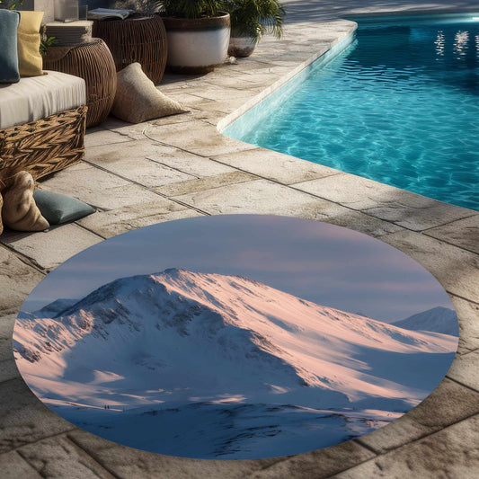 Icy Peaks Round Outdoor Area Rug | Home Decor Essential