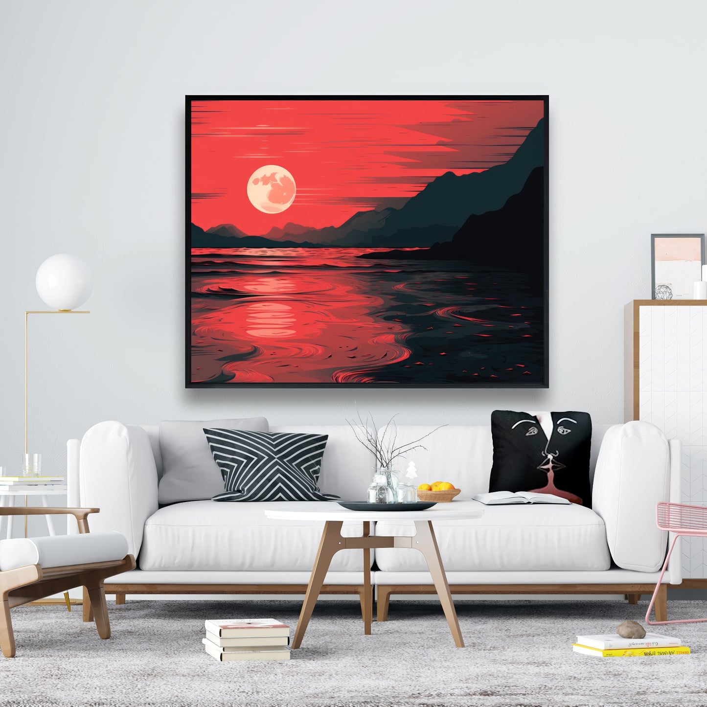 Bloody tides - Framed Canvas - Print on demand