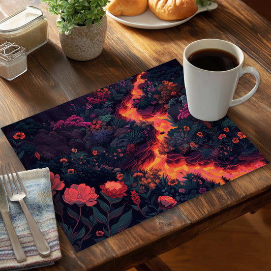 Flowing magma - 14"x18" Polyester Placemat