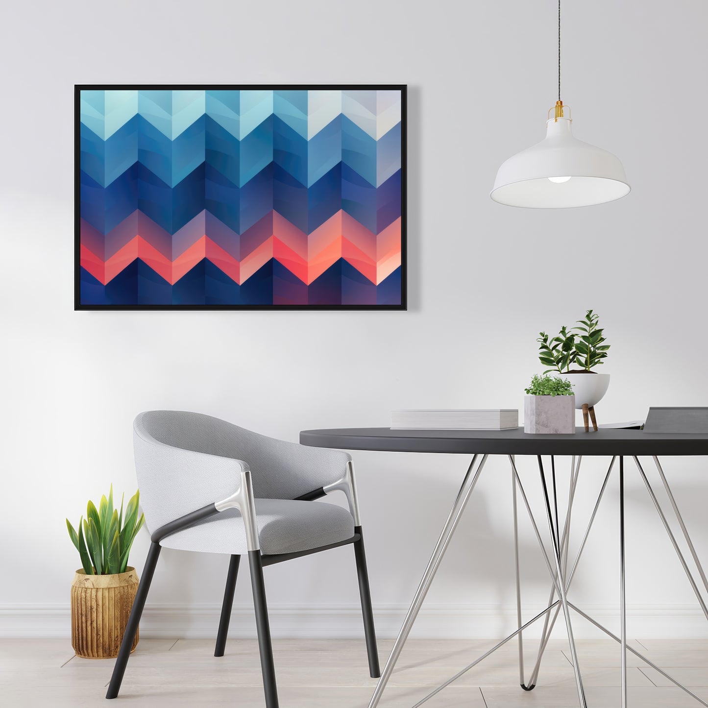 Heat Waves - Red Framed Canvas Art for Home Decor