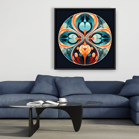 Hues and curves - 36"x36" Framed canvas