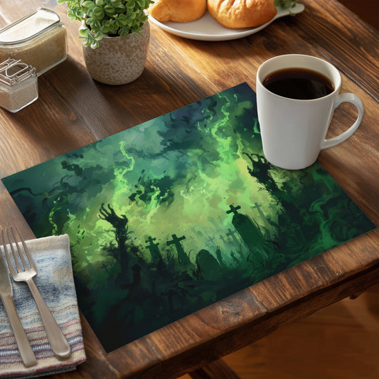 Reaching Hell Black Polyester Placemat for Home Decor