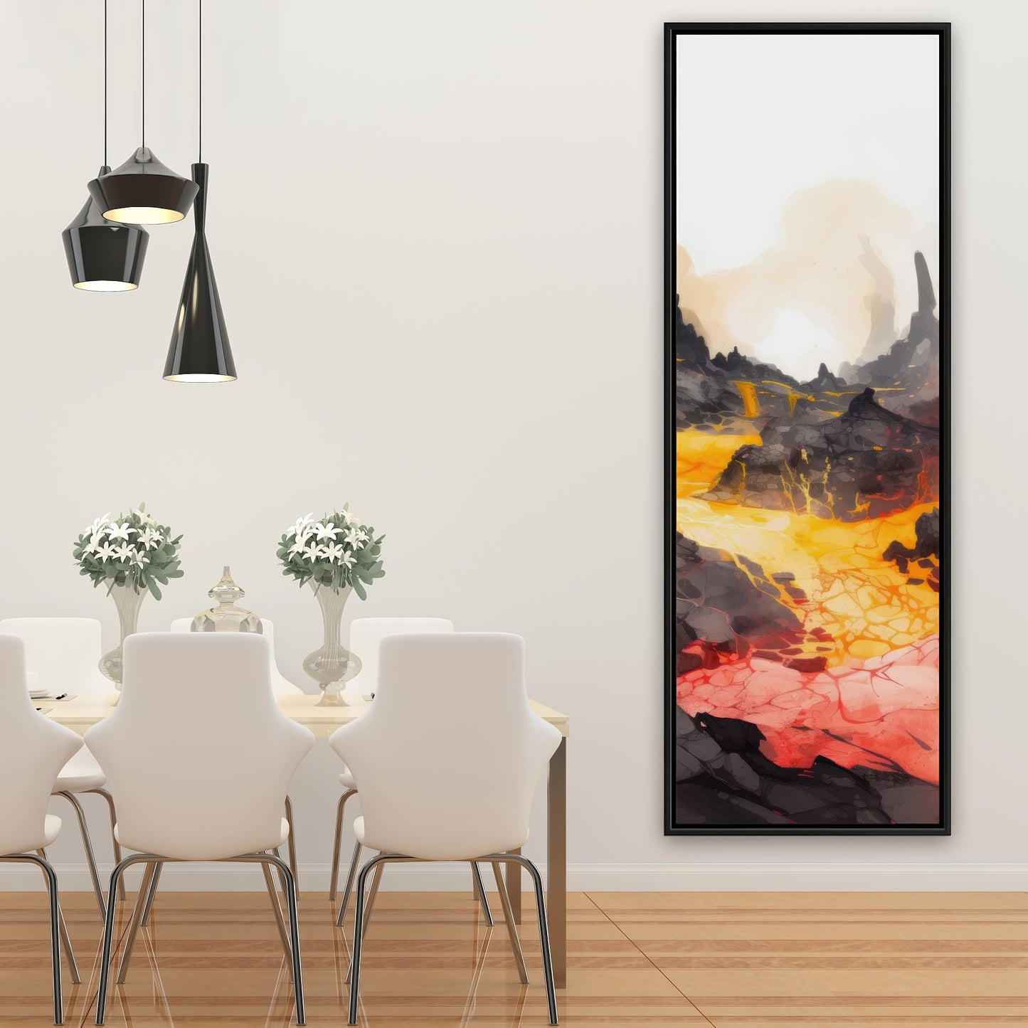 Hot and flowing - 36"x36" Framed canvas