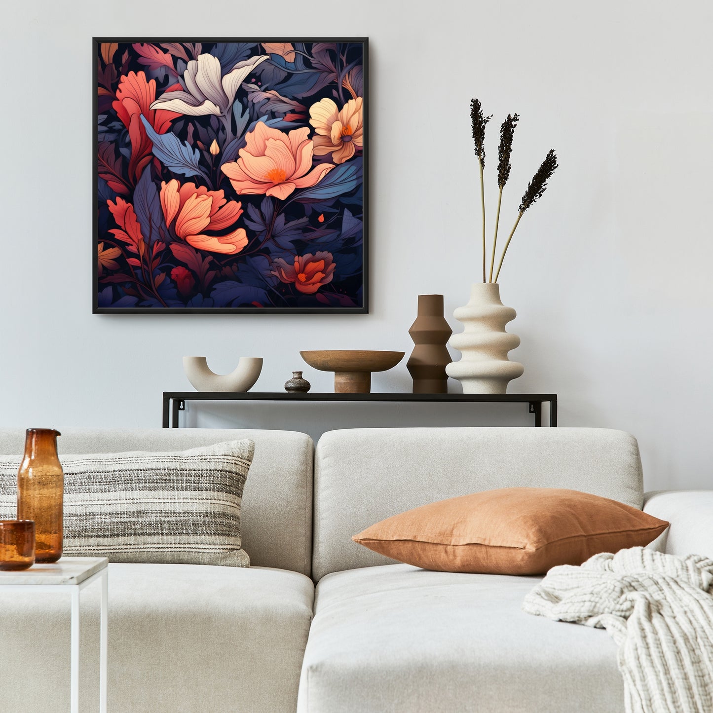 Blooming uninterrupted - 36"x36" Framed canvas