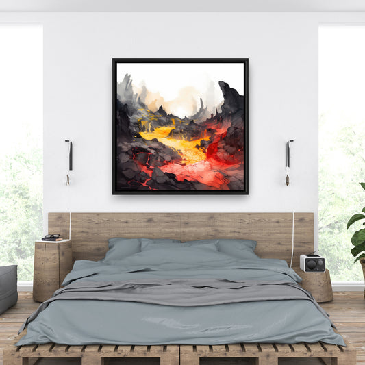 Hot and flowing - 36"x36" Framed canvas