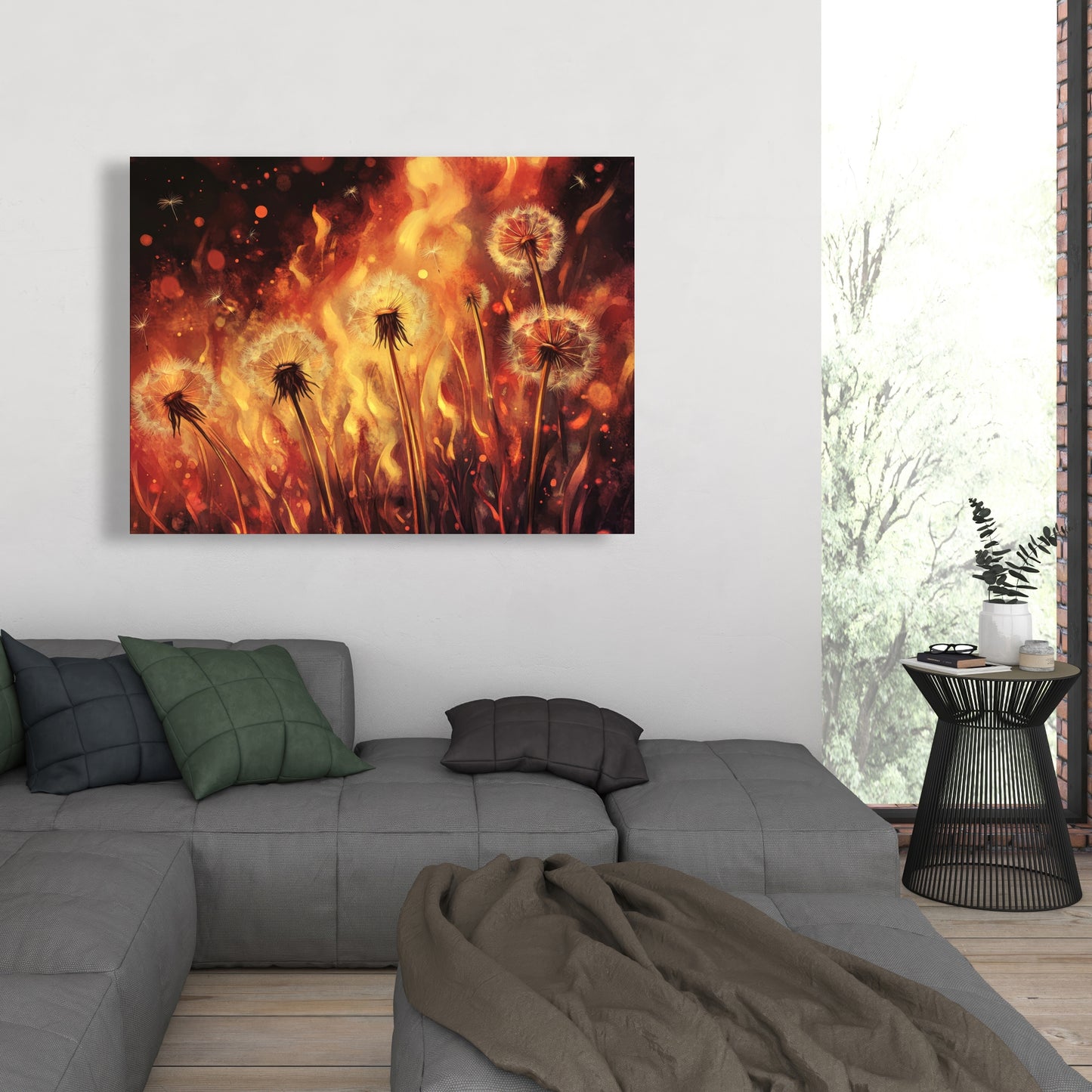 Dandy Fire - Yellow Canvas Art for Home Decor | Brighten Up