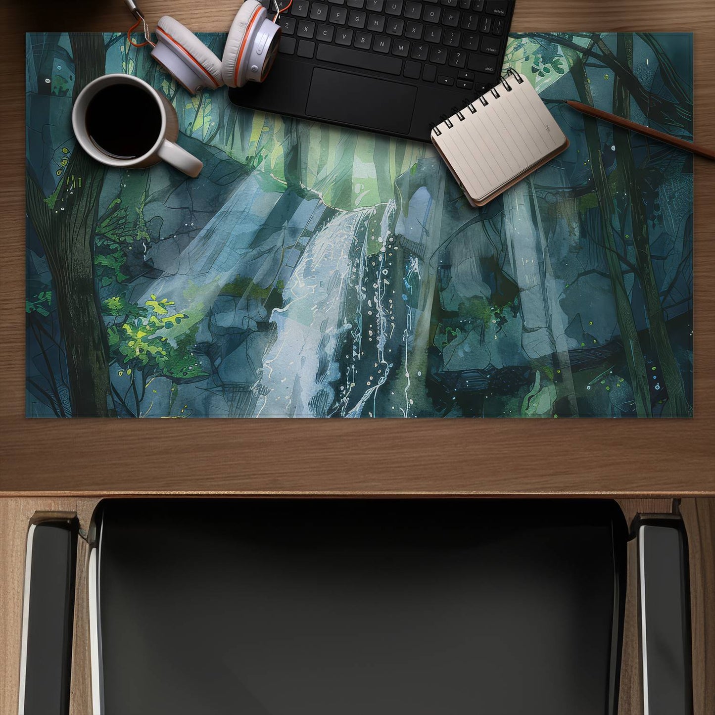 Sleeping fall - Desk Mat