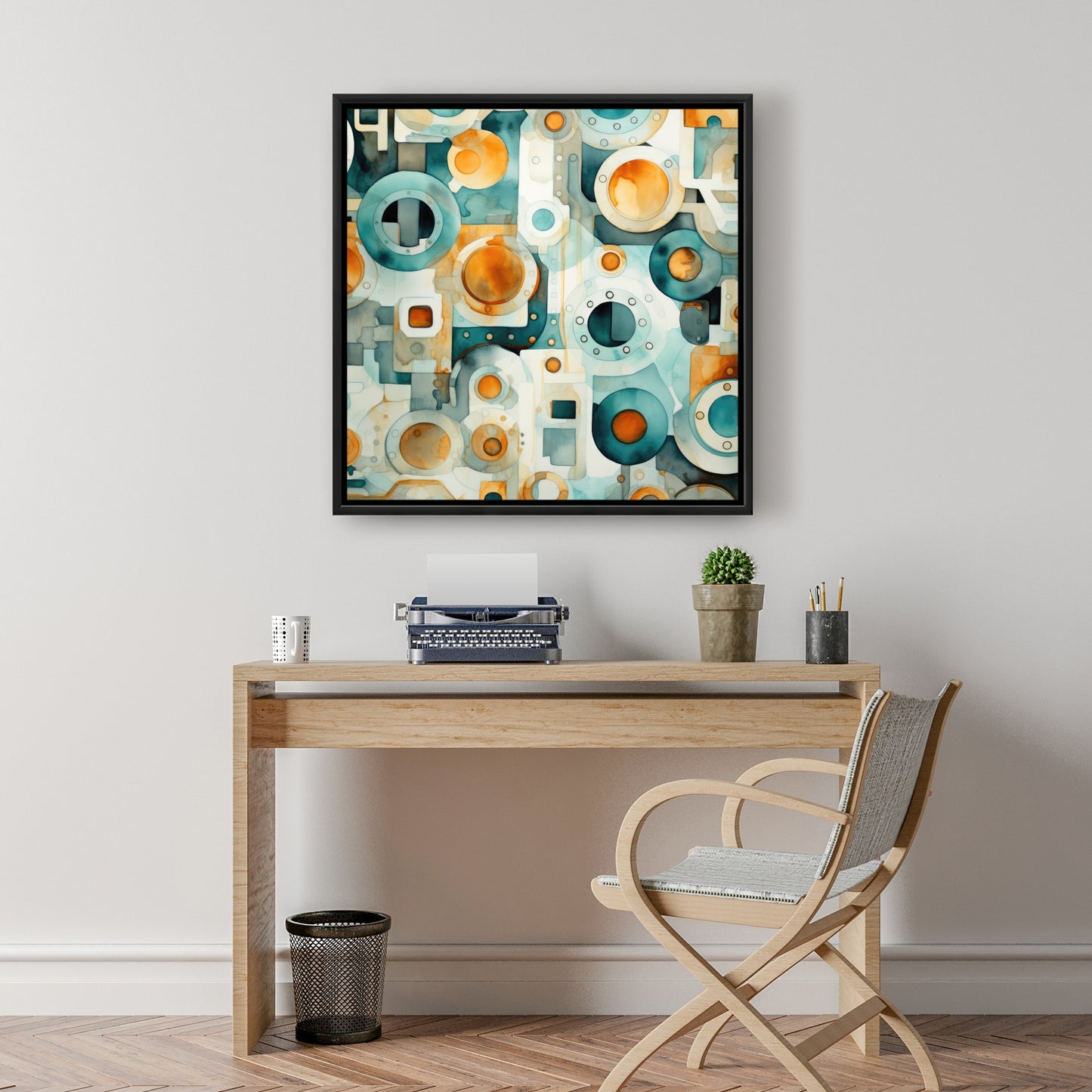 Decomposed porthole - 36"x36" Framed canvas