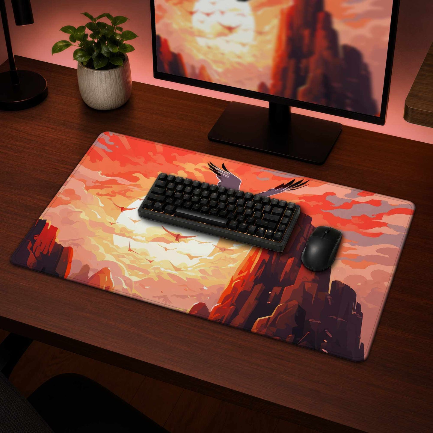 Isles of Omen White Desk Mat for Stylish Home Decor
