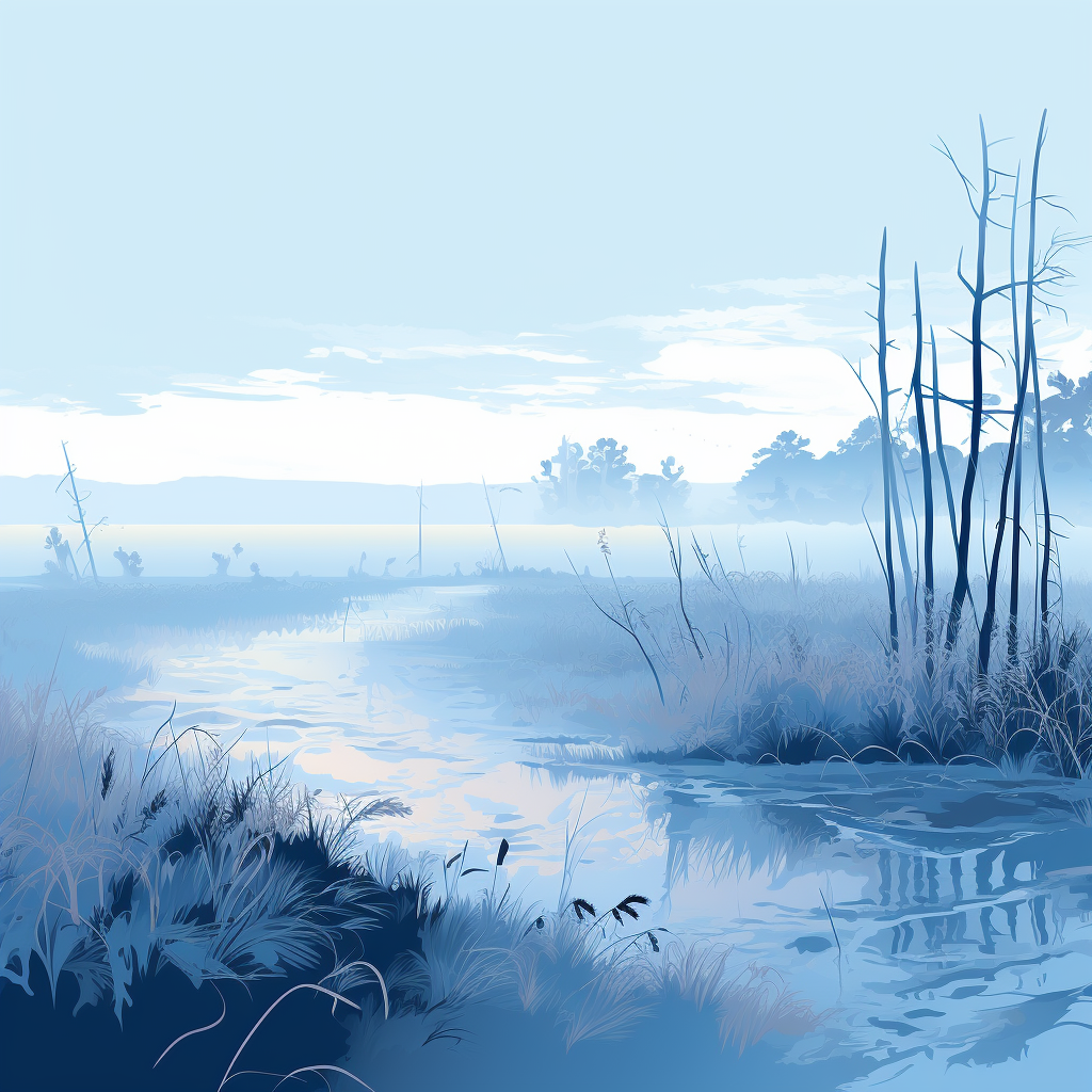 Cold swamp - 36"x36" Framed canvas