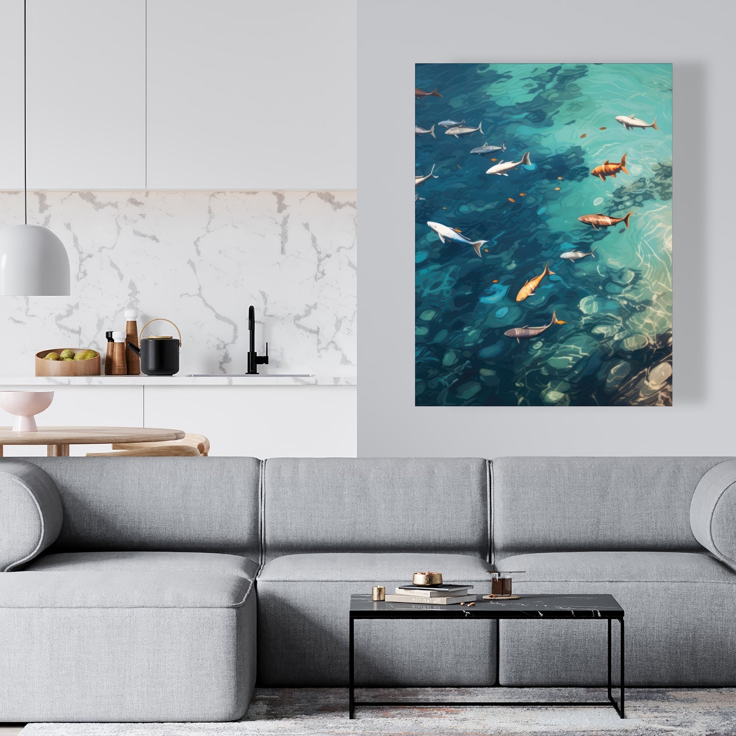 Swim ahead - 32"x32" Canvas