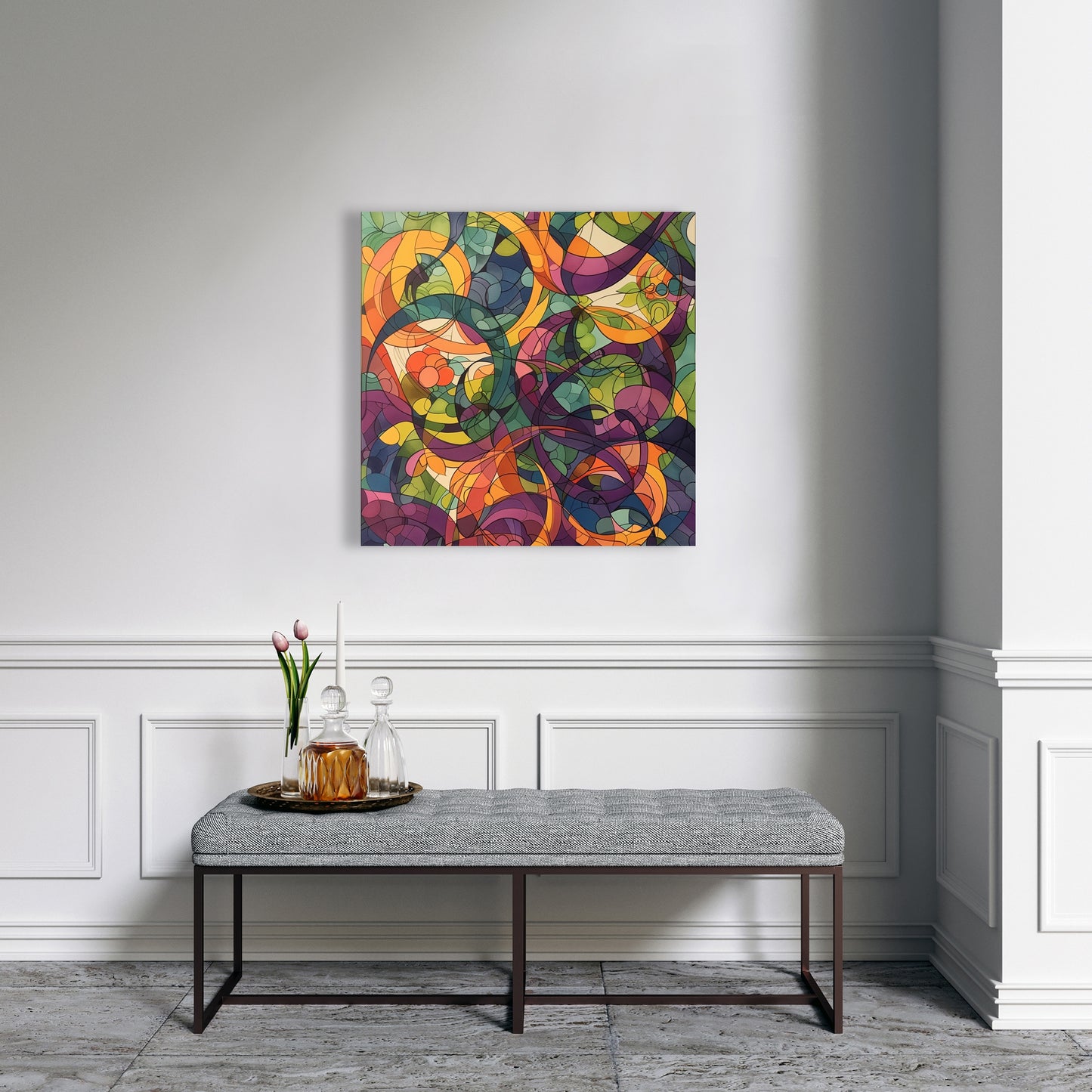 Converge - Purple Canvas Wall Art for Home Decor