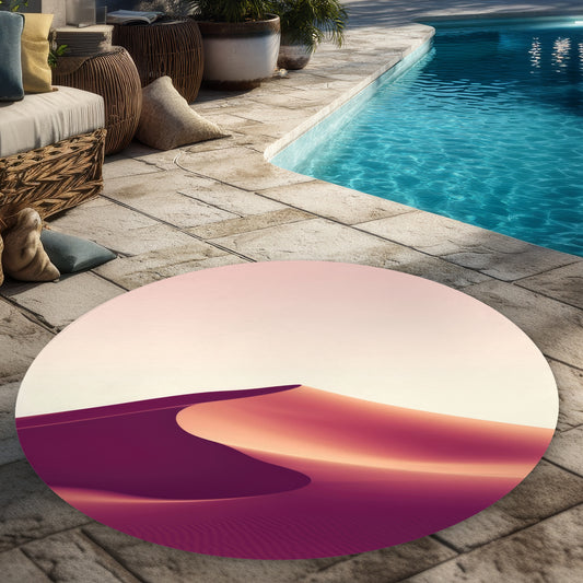 Setting Sands Beige Round Outdoor Area Rug | Home Decor