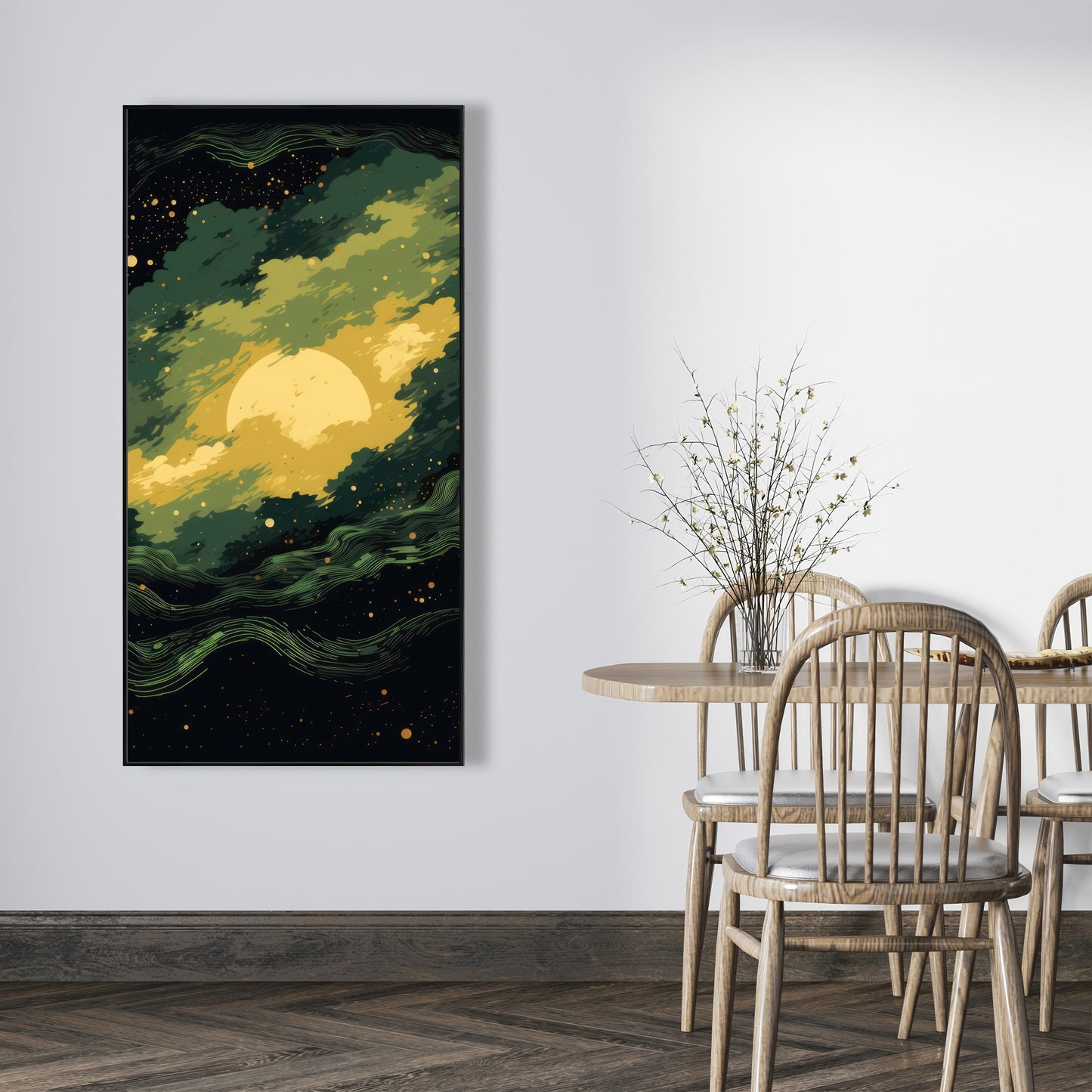 Cloudy Star - Black Framed Canvas for Home Decor | Stylish Art