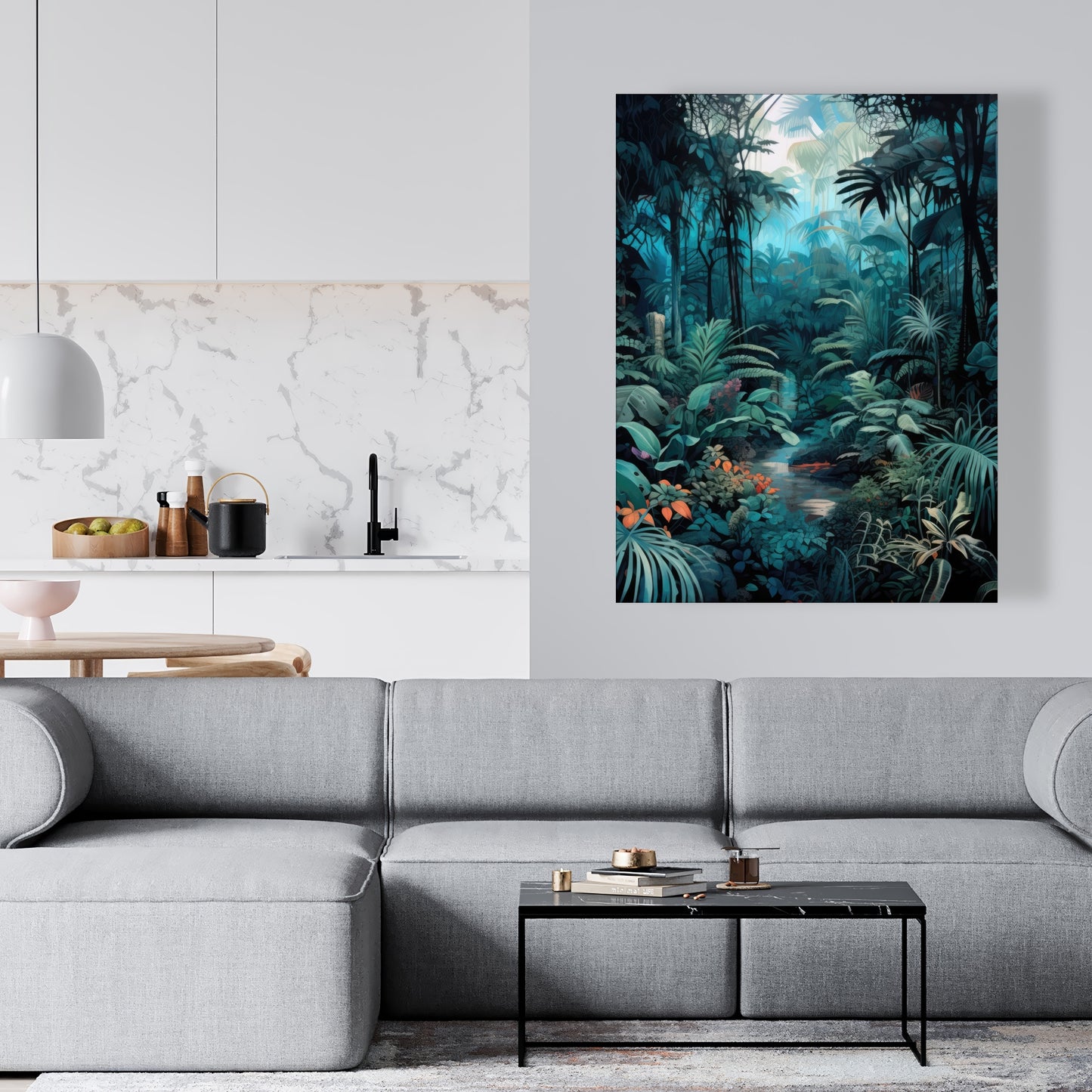 Deep in the jungle - Orange Canvas Art for Home Decor