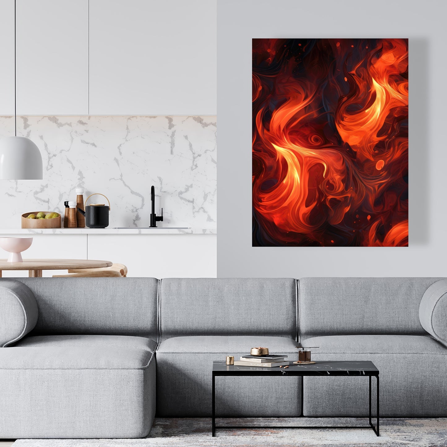 Fires of heck - 32"x32" Canvas