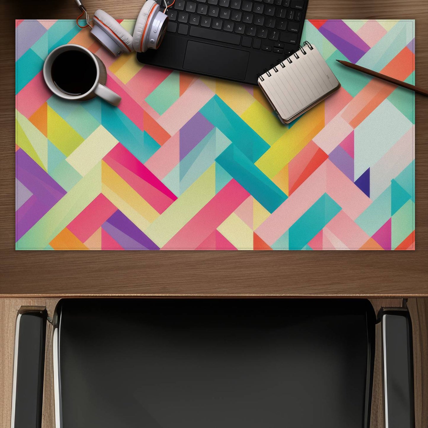 Stripe Harmony Orange Gaming Mat - Stylish Home Decor Mat