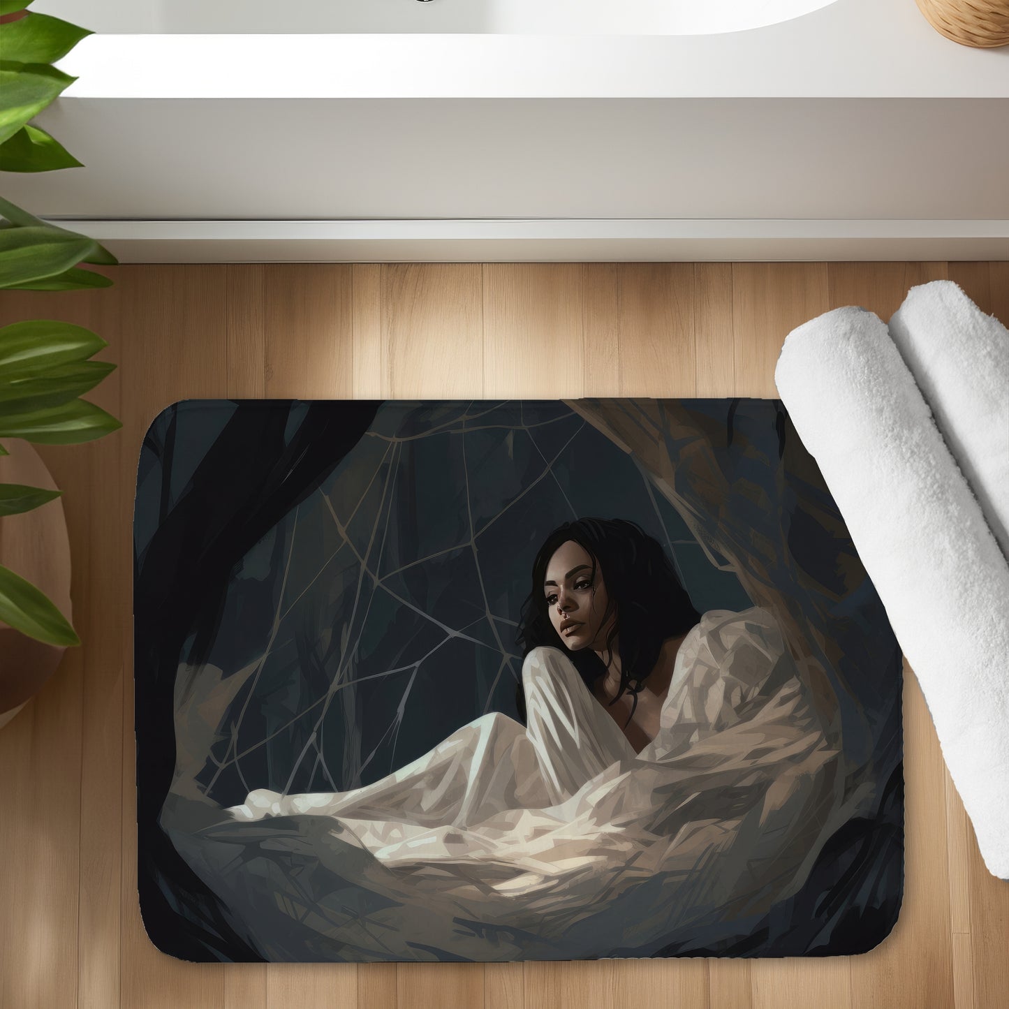 Spider princess - 17"x24" Bath mat