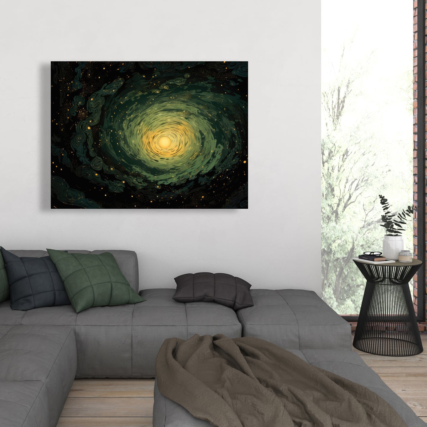 Swirling Gases - Black Canvas Art for Elegant Home Decor