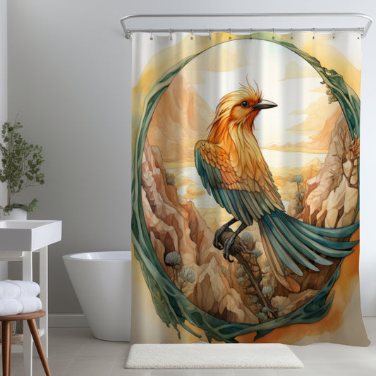 Oiseau perché - Rideau de douche