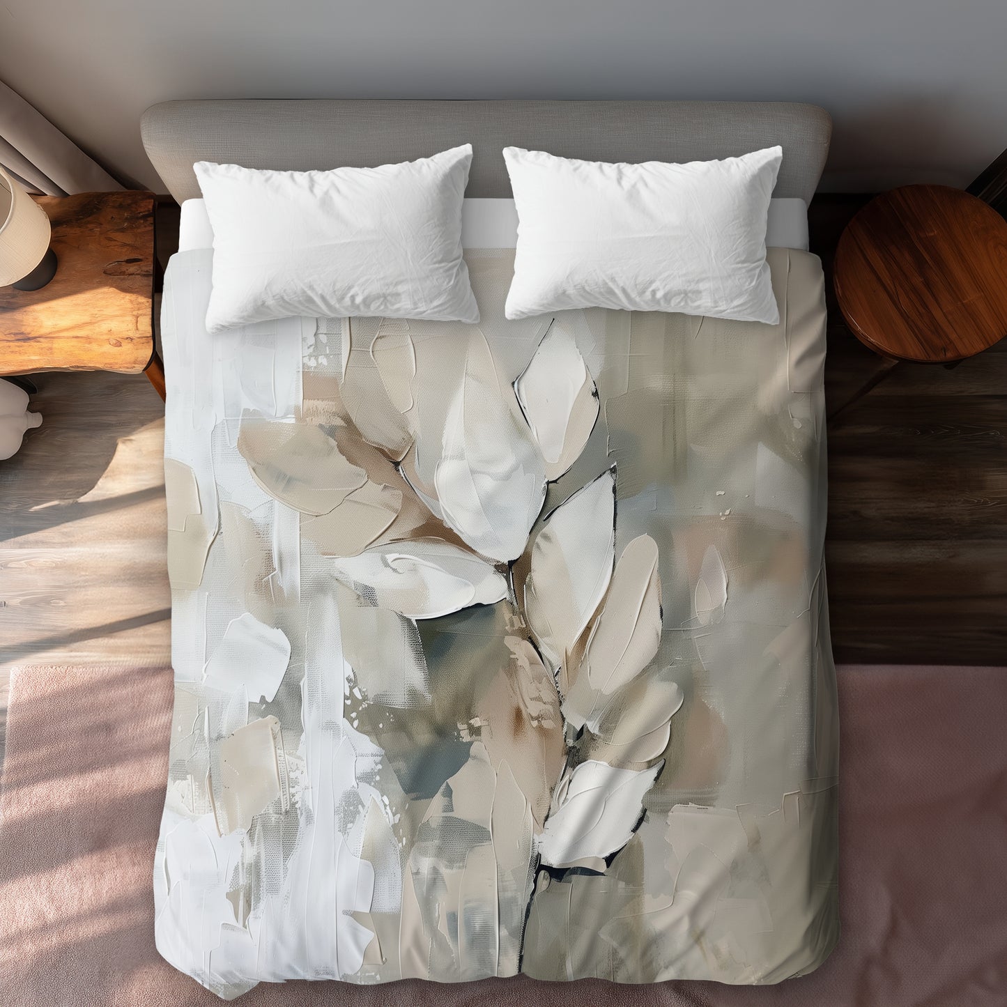 Leaf Beige Duvet Cover | Elegant Home Decor Essentials