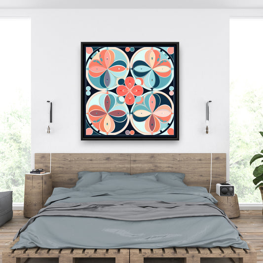 Mandala pastel - Toile encadrée 91 x 91 cm