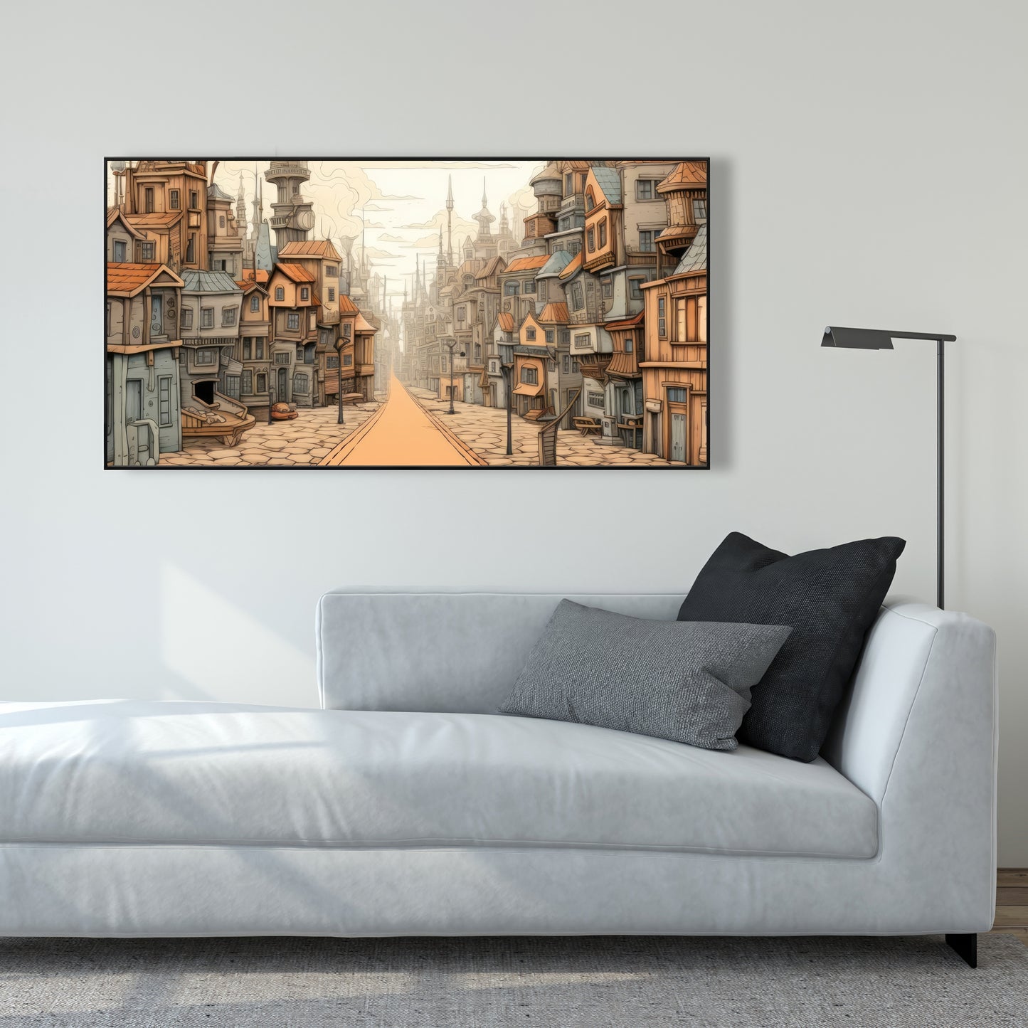 Doing well - Beige Framed Canvas for Elegant Home Decor