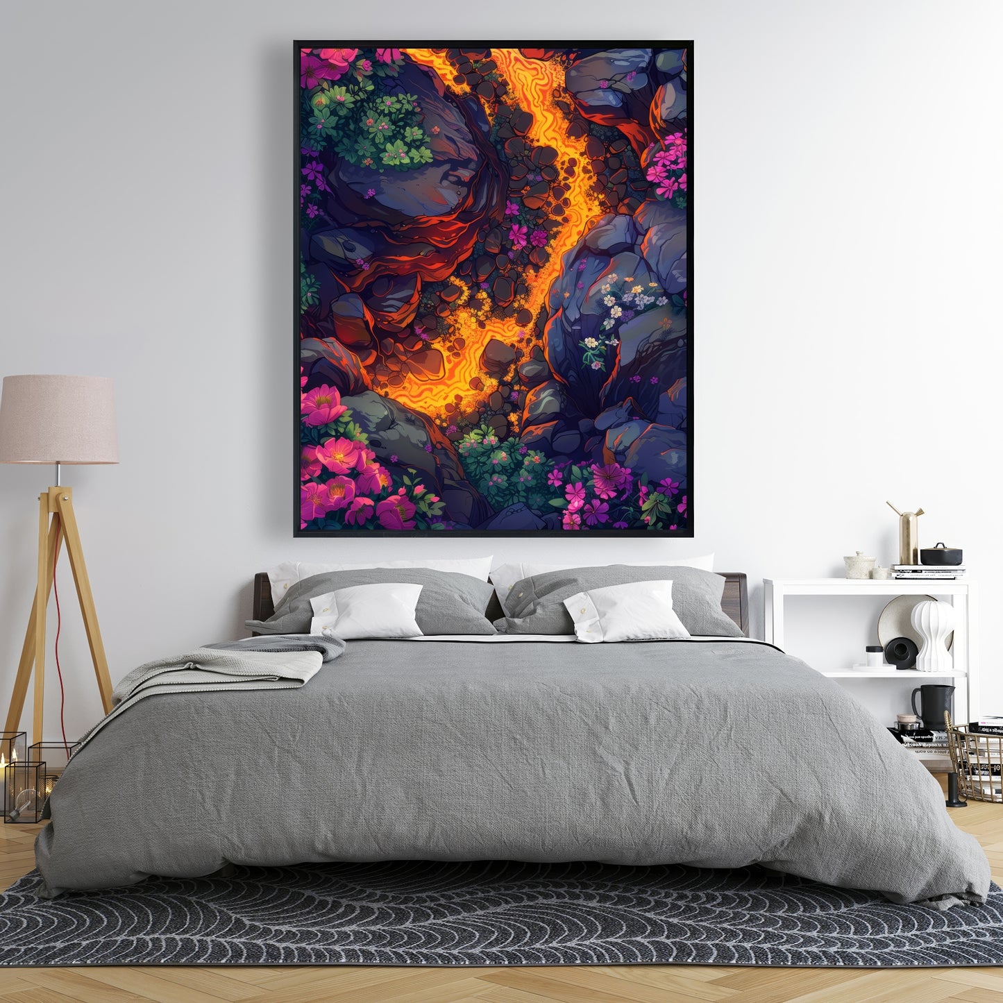 Hot River - Black Framed Canvas Wall Art for Home Decor