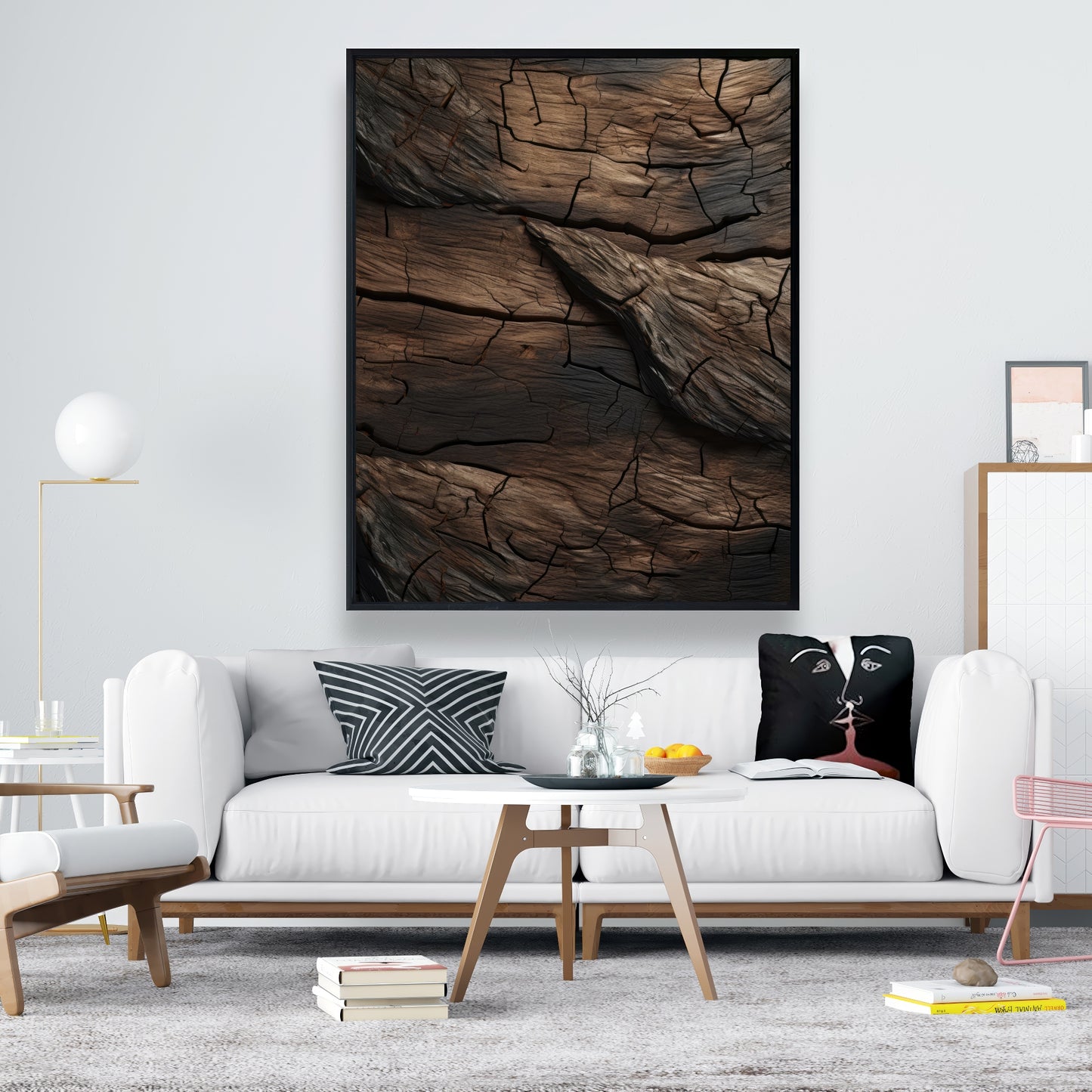 Brown wood - 36"x36" Framed canvas