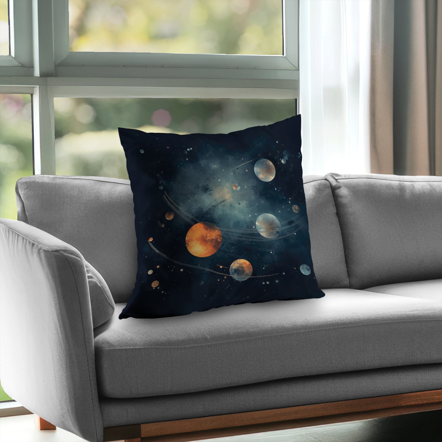 Deep Exploration Blue Poly Twill Throw Pillow - Home Decor Insert