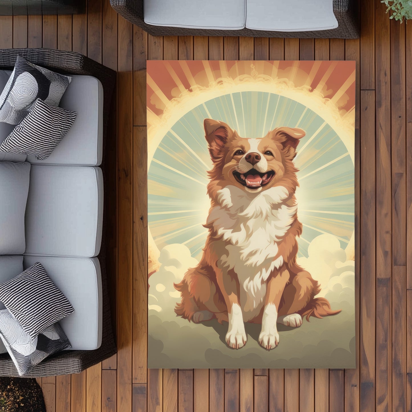 Pats and Smiles Brown Outdoor Area Rug for Home Decor