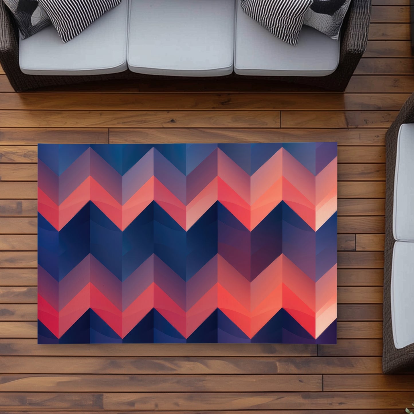 Heat Waves Red Outdoor Area Rug | Stylish Home Decor