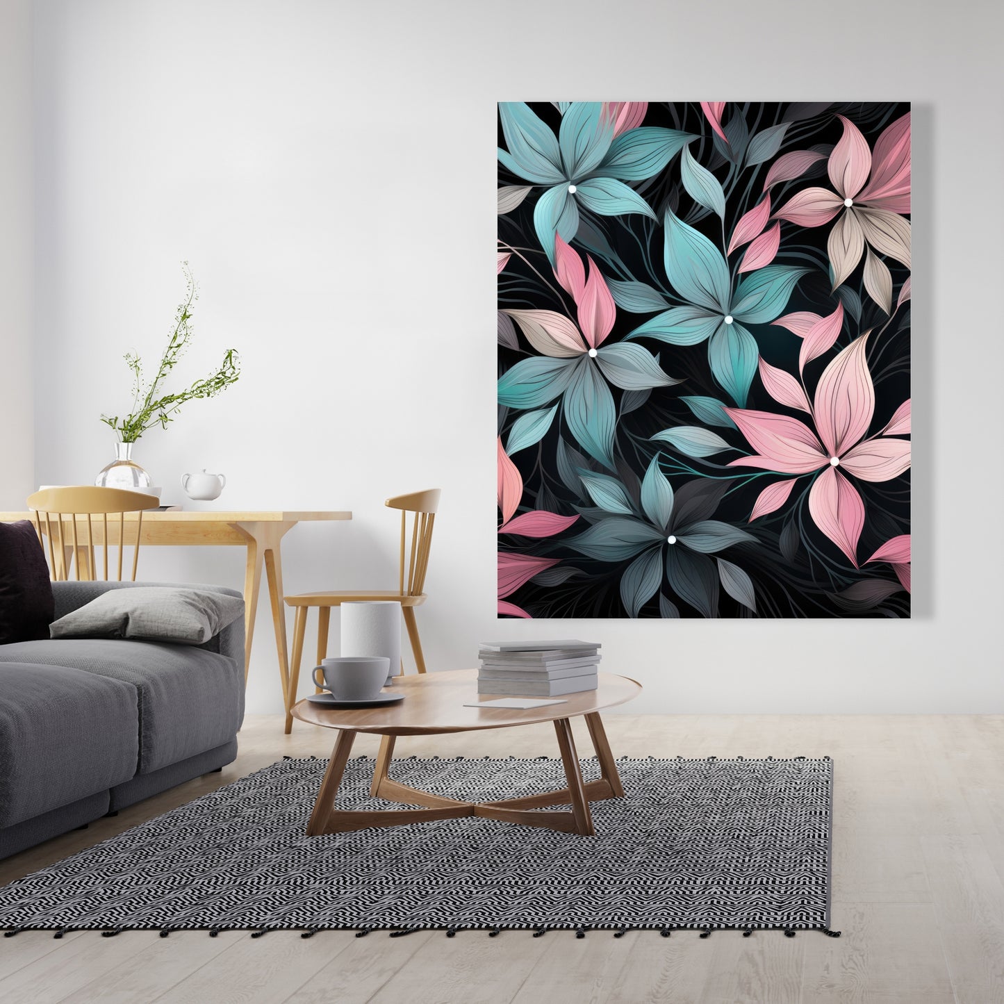 Desaturated flowers - 32"x32" Canvas