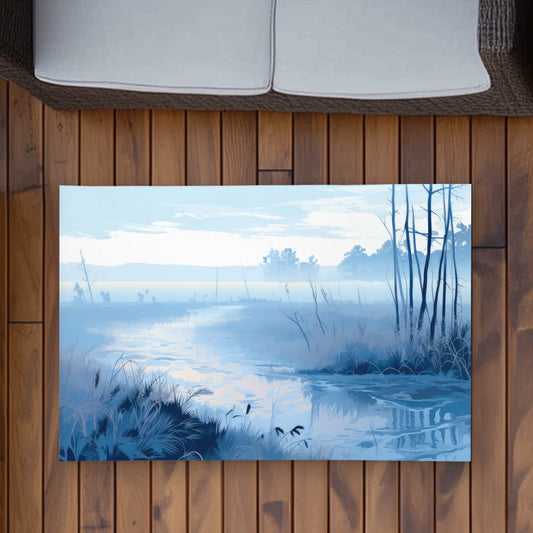 Cold Swamp Gray Outdoor Area Rug | Stylish Home Decor