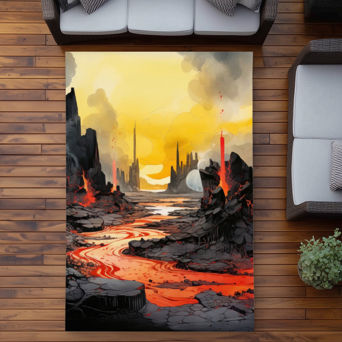Charred Red Outdoor Area Rug - Stylish Home Decor Accent