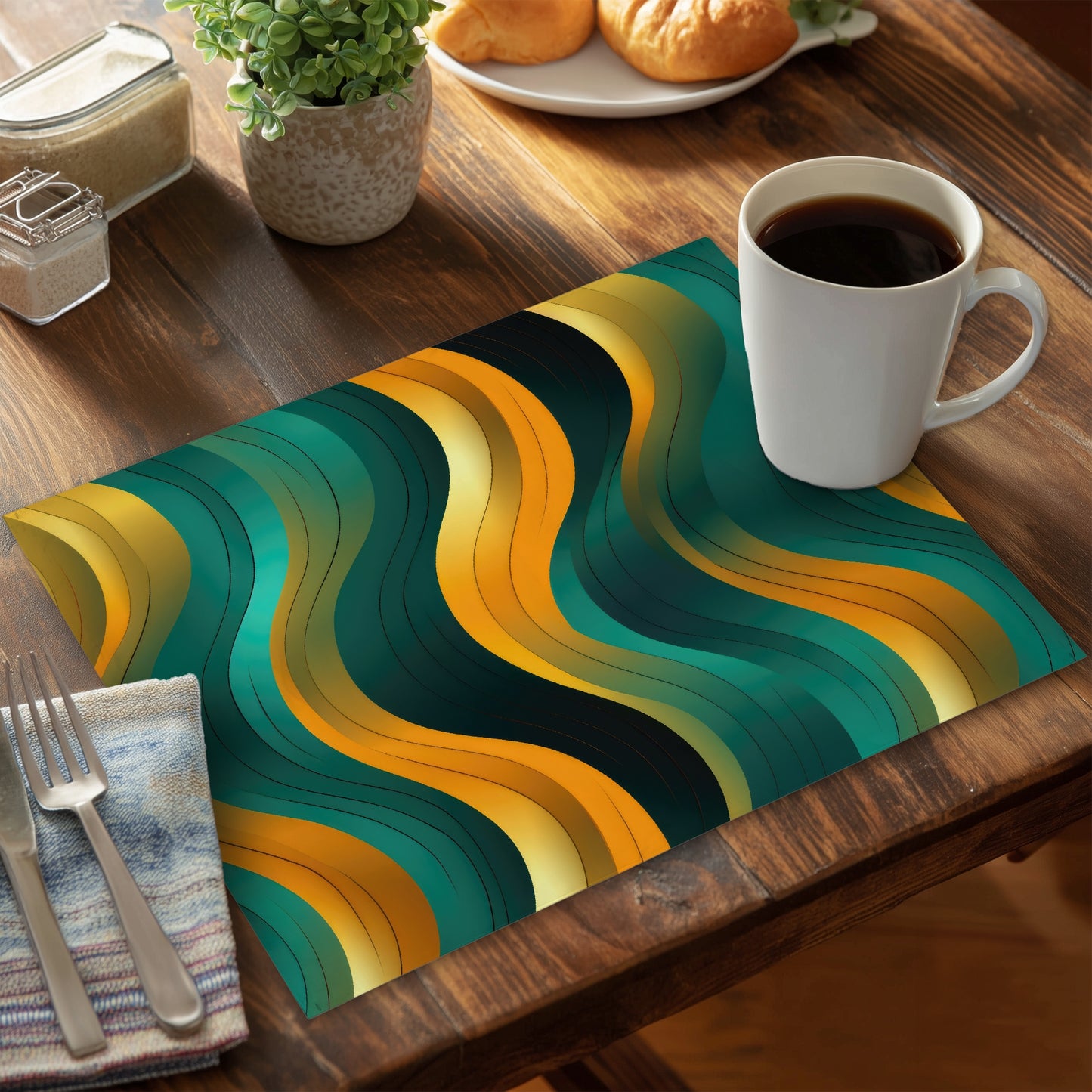 Voluptuous Orange Polyester Placemat | Home Decor Essentials