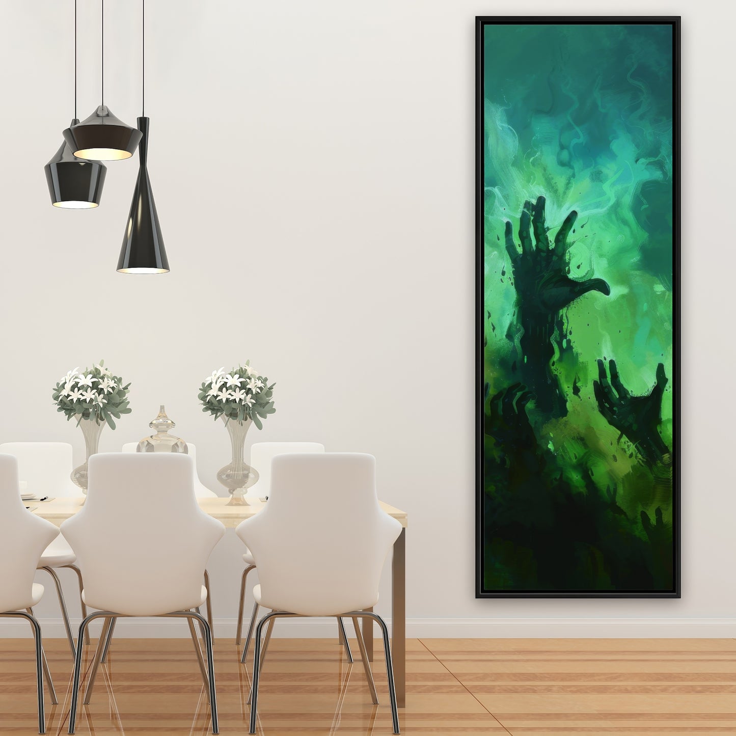 Hands of despair - 36"x36" Framed canvas