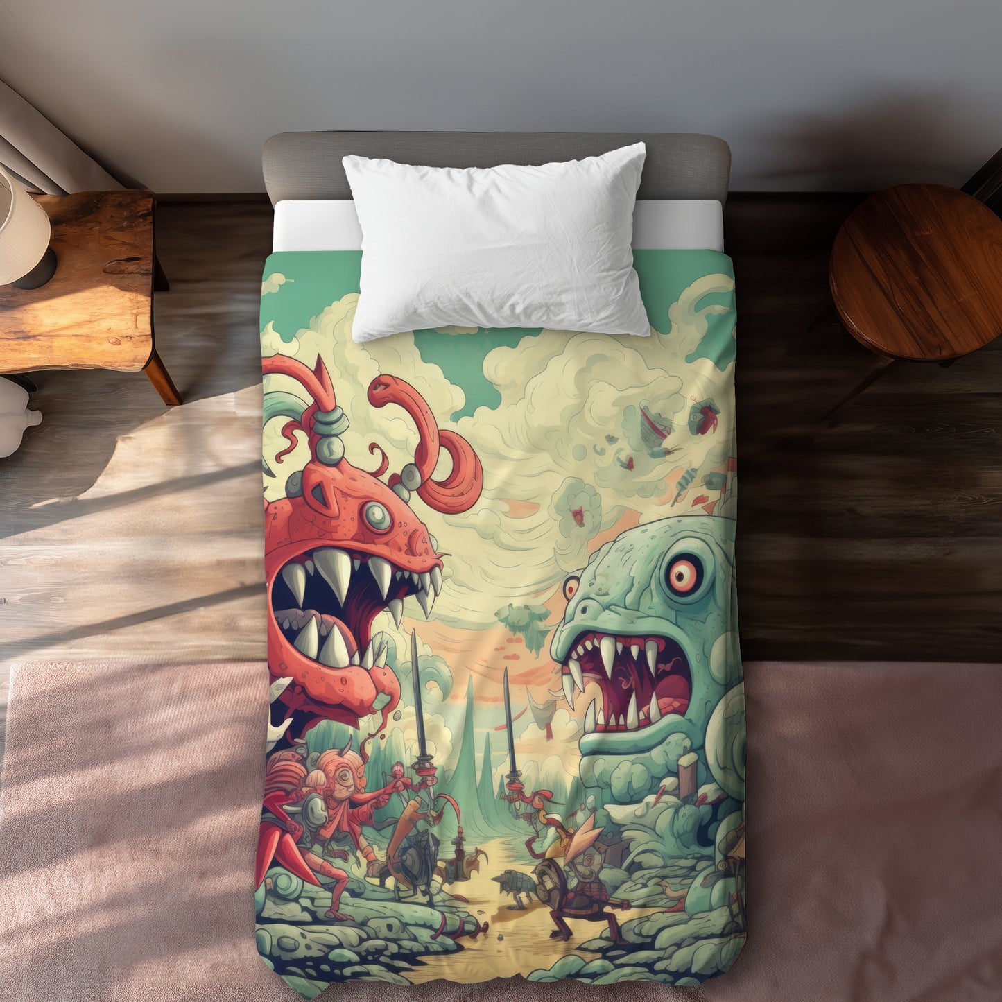 Two Titans Red Duvet Cover for Stylish Home Decor | Cozy Bedding