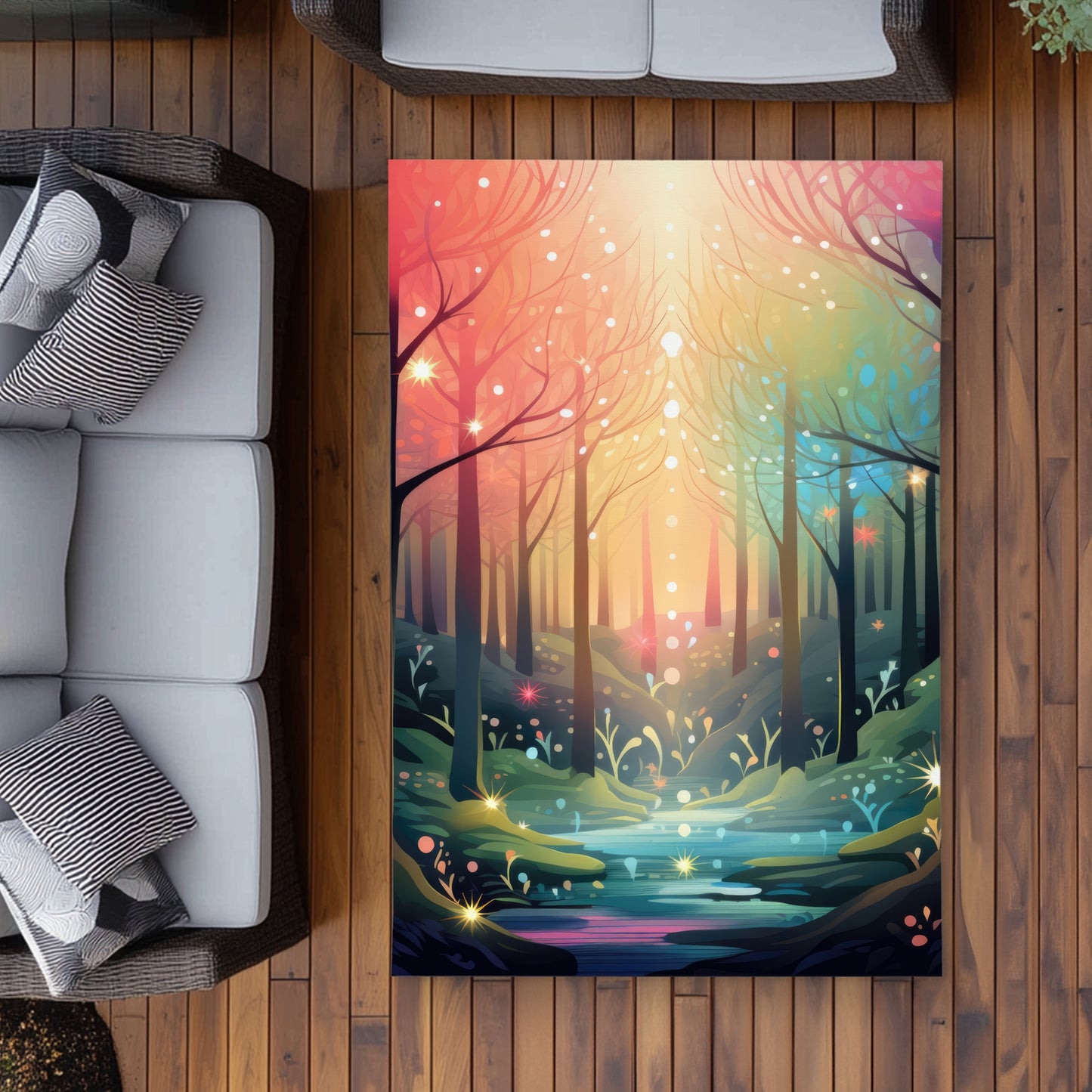 Magical Forest Outdoor Area Rug - Green Home Decor Accent