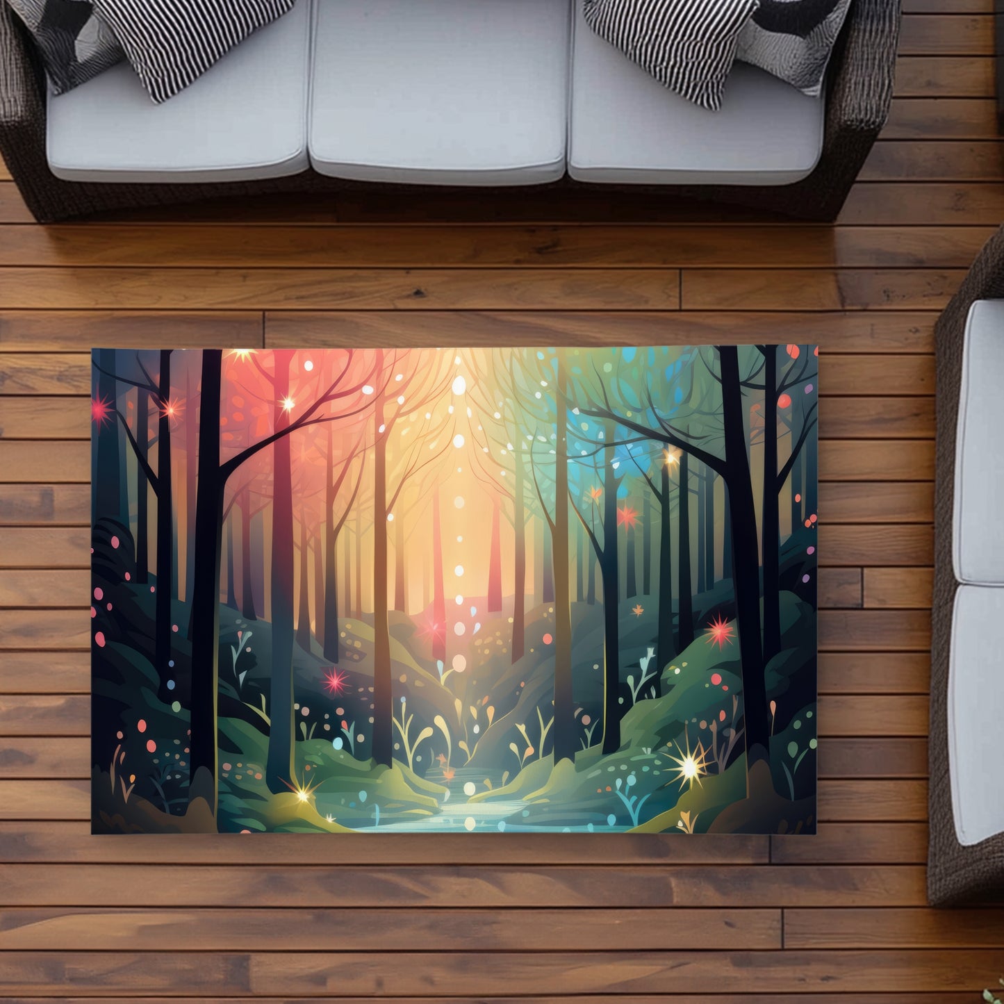 Magical Forest Outdoor Area Rug - Green Home Decor Accent