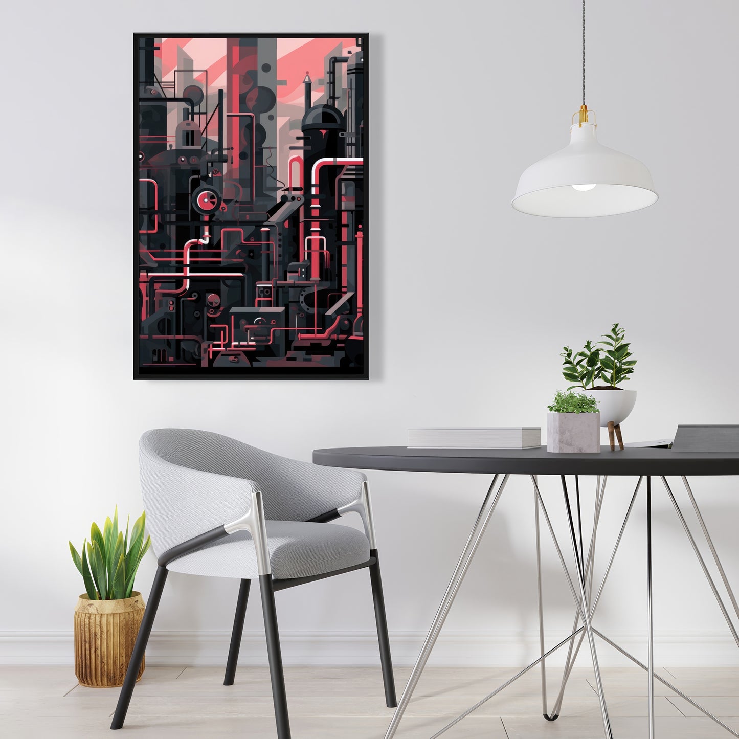 Industrial empire - 36"x36" Framed canvas