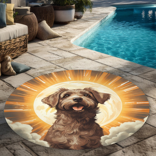 Pupper Orange Round Outdoor Area Rug | Stylish Home Decor