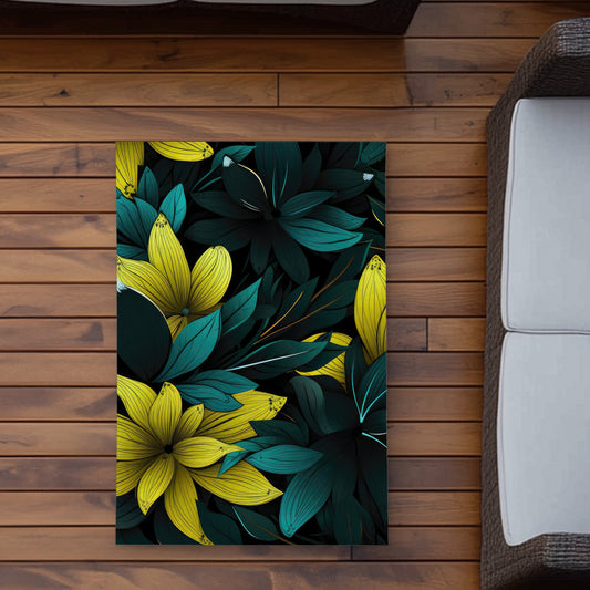 Potent Turquoise Outdoor Area Rug | Durable Home Decor Accent