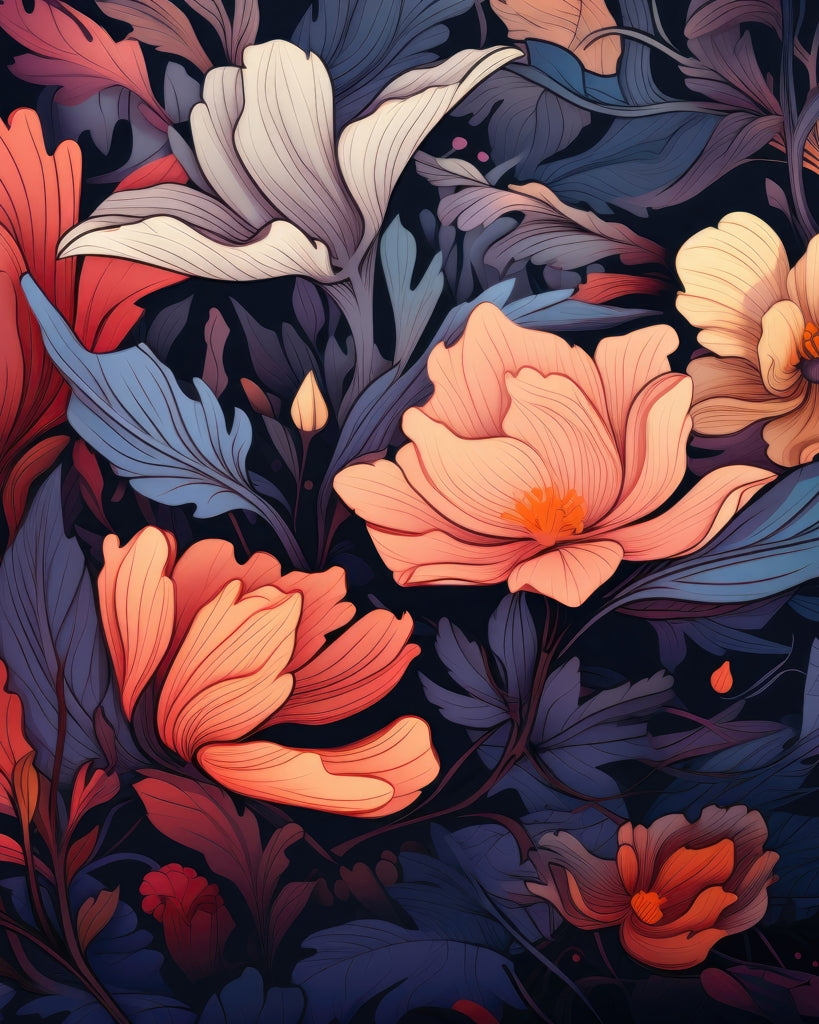 Blooming uninterrupted - Framed Canvas - Print on demand