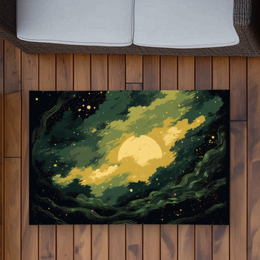 Cloudy Star Black Outdoor Area Rug | Stylish Home Decor