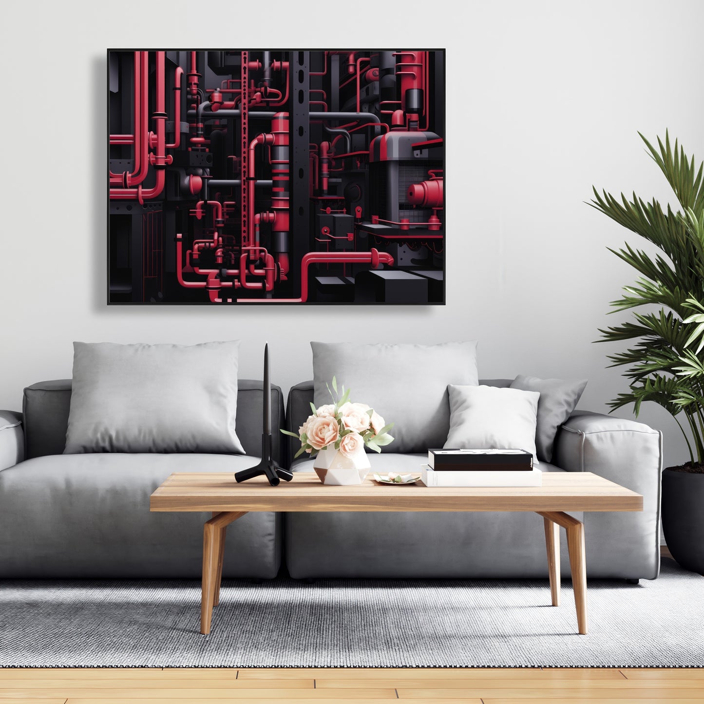 Machinery - 36"x36" Framed canvas