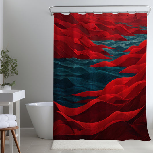 Rideau de douche Mer Rouge – Décoration intérieure élégante pour salles de bain