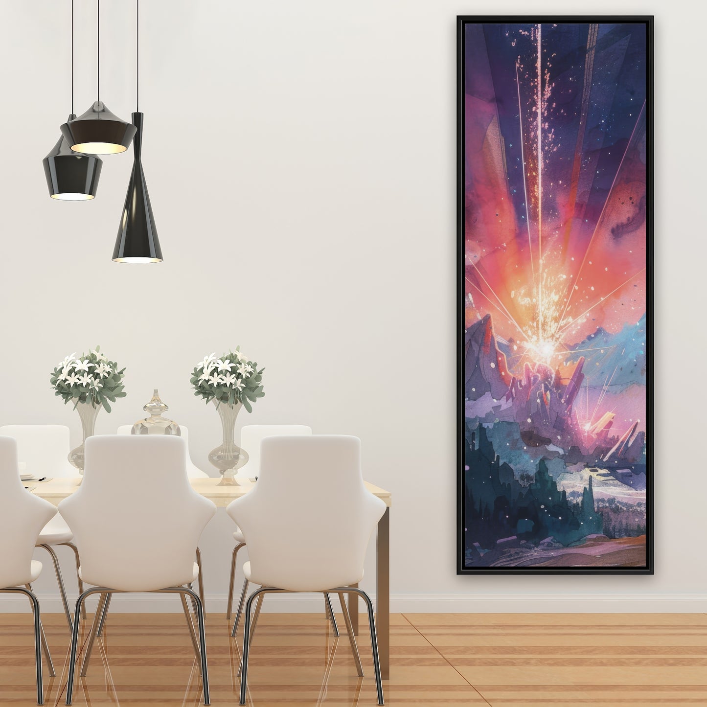 Beaming signal - Framed Canvas - Print on demand