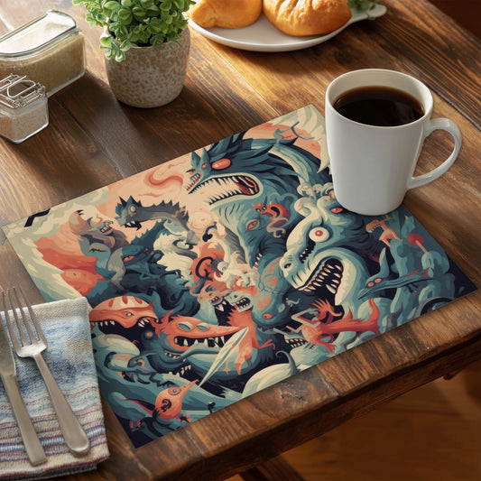 Before Time Turquoise Polyester Placemat for Home Decor
